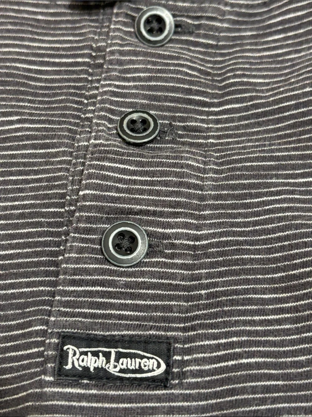 Polo Ralph Lauren Grey 3 Button Pullover Henley PreOwned Size 3 T